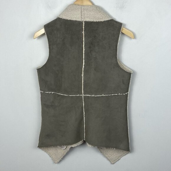 Revolve BB Dakota Levy Shearling Fleece Vest Faux Fur Size Small‎ Walnut Brown - Picture 5 of 10